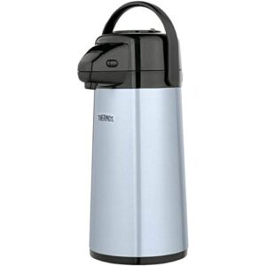 thermos glass vacuum insulated pump pot, 2 quart, metallic gray