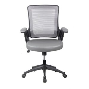 Techni Mobili Height Adjustable Arms Mid-Back Mesh Task Office Chair, 25" W x 25" D x 34" H, Gray