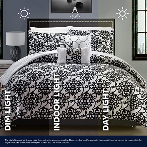 Chic Home Lea 10 Piece Reversible Comforter Bed, King, Navy