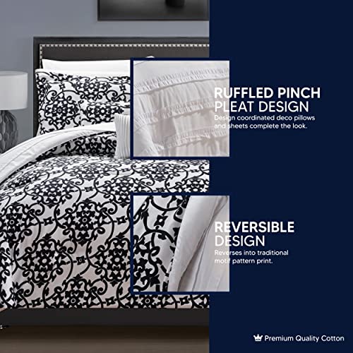 Chic Home Lea 10 Piece Reversible Comforter Bed, King, Navy