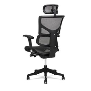 X-Chair X1 High End Task Chair, Grey Flex Mesh with Headrest - Ergonomic Office Seat/Dynamic Variable Lumbar Support/Highly Adjustable/Relaxed Recline/Perfect for Office or Home Desk