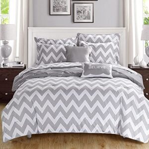 Chic Home 9 Piece Louisville Bedding Set, Full, Grey