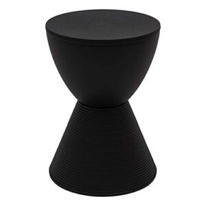 leisuremod modern boyd side table indoor and outdoor use, 16.75" h x 11.75" w x 11.75" d (black)