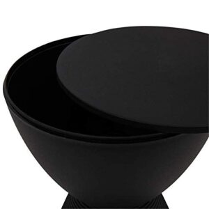 LeisureMod Modern Boyd Side Table Indoor and Outdoor Use, 16.75" H x 11.75" W x 11.75" D (Black)