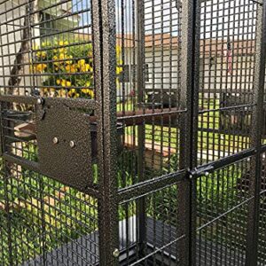 Extra Large Wrought Iron Open/Close Play Top Bird Parrot Cage, Include Metal Seed Guard Solid Metal Feeder Nest Doors Overall Dimensions: 35.25" Wx29.5 Lx62 H(with Seed Skirt)