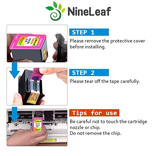 NineLeaf Remanufactured High Yield Ink Cartridge Compatible for HP 63 63XL F6U64AN Use in Envy 4513 4511 4520 4516 Officejet 4650 5255 5258 3830 3833 DeskJet 1112 3636 (Tri-Color,1 Pack)