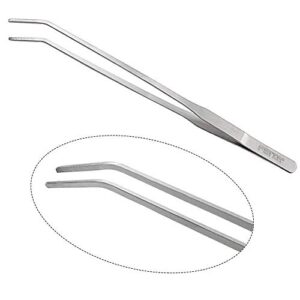 feita extra long 15 inch tweezer tongs stainless steel curved tip - aquarium fishtank, mega reptile feeding tweezers