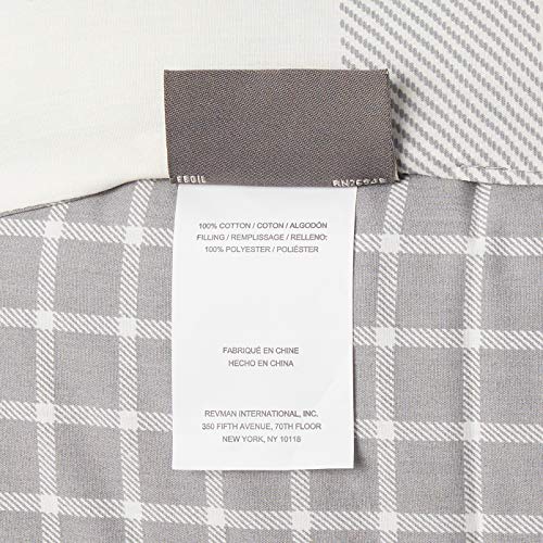 Eddie Bauer Home | Portage Bay Collection | 100% Cotton Soft & Cozy Premium Quality Plaid Comforter with Matching Shams, Twin, Grey