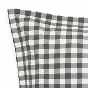 Eddie Bauer Home - Euro Sham Set, Cotton Reversible Pillow Covers with Hidden Zipper (Kingston Navy, 2 Piece)