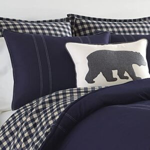 Eddie Bauer Home - Euro Sham Set, Cotton Reversible Pillow Covers with Hidden Zipper (Kingston Navy, 2 Piece)