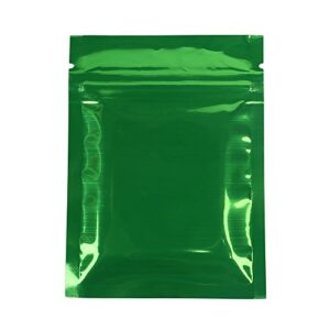 100x premium double-sided foil mylar flat ziplock bag 7.5x10cm (3x4") (green)