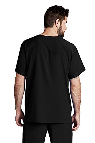 BARCO One 0115 Men's V-Neck Top (Black, Medium)