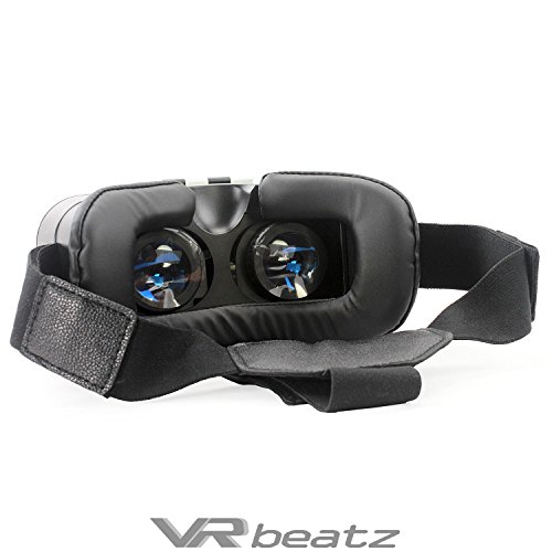 VR Headset Virtual Reality Goggles V2 by VR beatz - Deep Immersive Experience on 3D Movies & Games, Extra Ventilation, Light Weight & Comfortable, fits 4-6" iPhone Samsung Galaxy