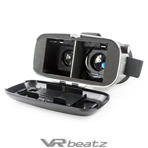 VR Headset Virtual Reality Goggles V2 by VR beatz - Deep Immersive Experience on 3D Movies & Games, Extra Ventilation, Light Weight & Comfortable, fits 4-6" iPhone Samsung Galaxy