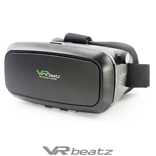 VR Headset Virtual Reality Goggles V2 by VR beatz - Deep Immersive Experience on 3D Movies & Games, Extra Ventilation, Light Weight & Comfortable, fits 4-6" iPhone Samsung Galaxy