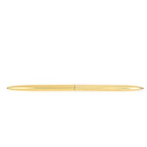 Gold Pens with Black Ink | Luxury Ballpoint Gold Pen Set of 6 in Glossy White Gift Box | Gold Office Supplies for Women Men - Slim Nice Pens for Writing (Gold/Black Ink)