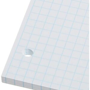 Pacon Filler Paper, White, 3-Hole Punched, 1/4" Grid Ruled 8" x 10-1/2", 80 Sheets