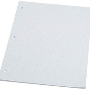 Pacon Filler Paper, White, 3-Hole Punched, 1/4" Grid Ruled 8" x 10-1/2", 80 Sheets