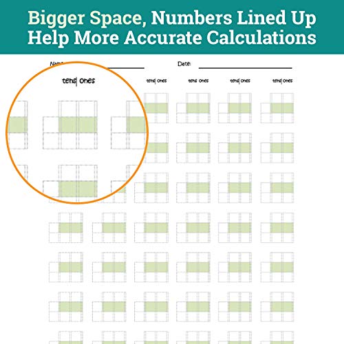 Channie’s Quick and Neat Math LineUp Workbook for 1st-3rd Grade Elementary School Students,Double Digit Math Made Easy, 80 Pages