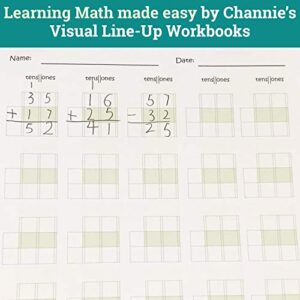 Channie’s Quick and Neat Math LineUp Workbook for 1st-3rd Grade Elementary School Students,Double Digit Math Made Easy, 80 Pages