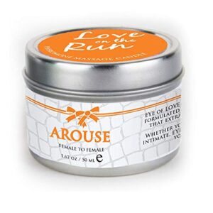 arouse scent pheromone massage candle by eye of love lgbtq - for female to attract female - made with a shea butter base - 1.67 fl oz / 50 ml