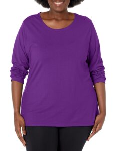 just my size womens just my size women's plus size long sleeve tee shirt, violet splendor, 4x us