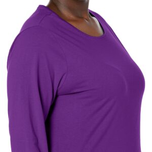 JUST MY SIZE womens Just My Size Women's Plus Size Long Sleeve Tee Shirt, Violet Splendor, 4X US