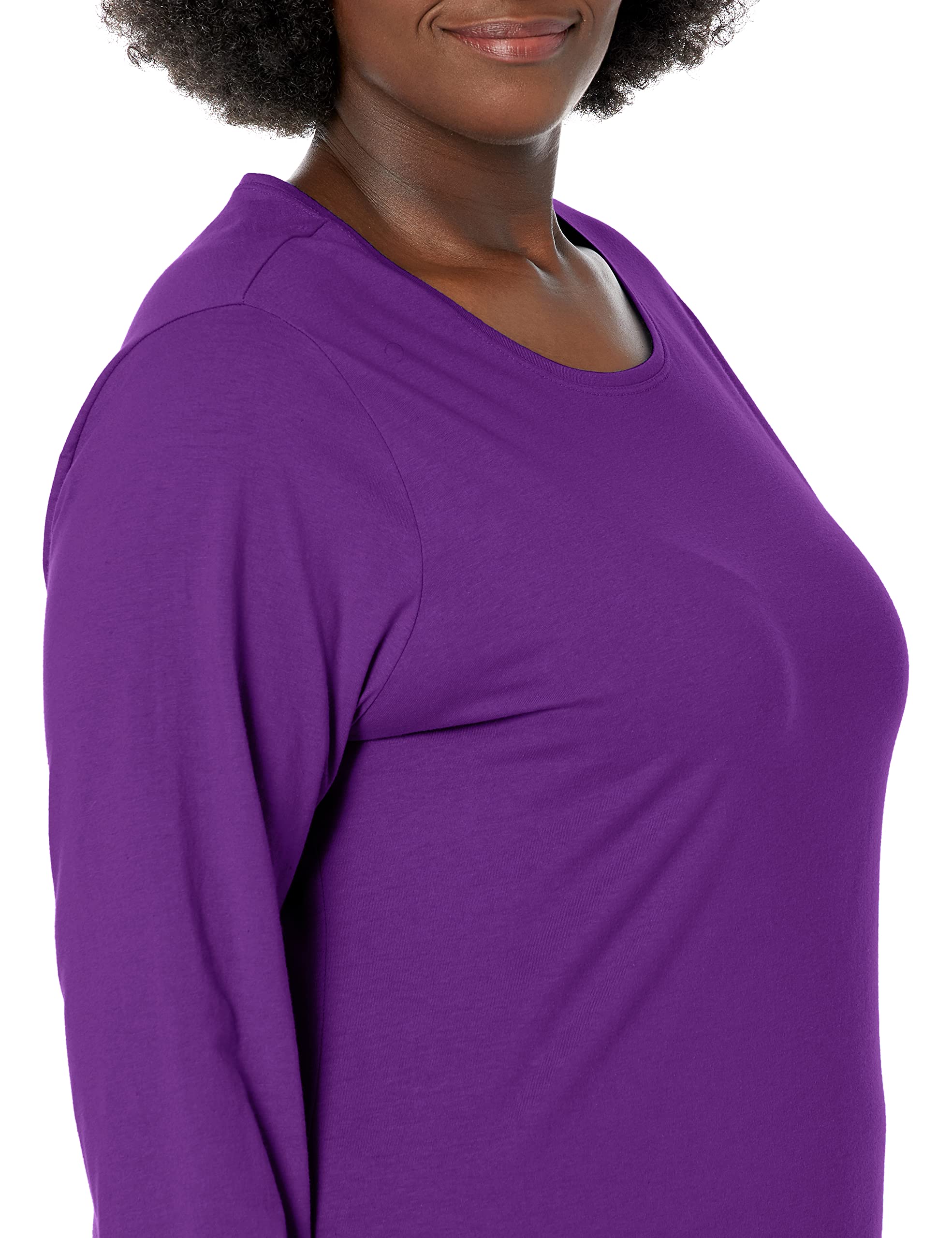 JUST MY SIZE womens Just My Size Women's Plus Size Long Sleeve Tee Shirt, Violet Splendor, 4X US