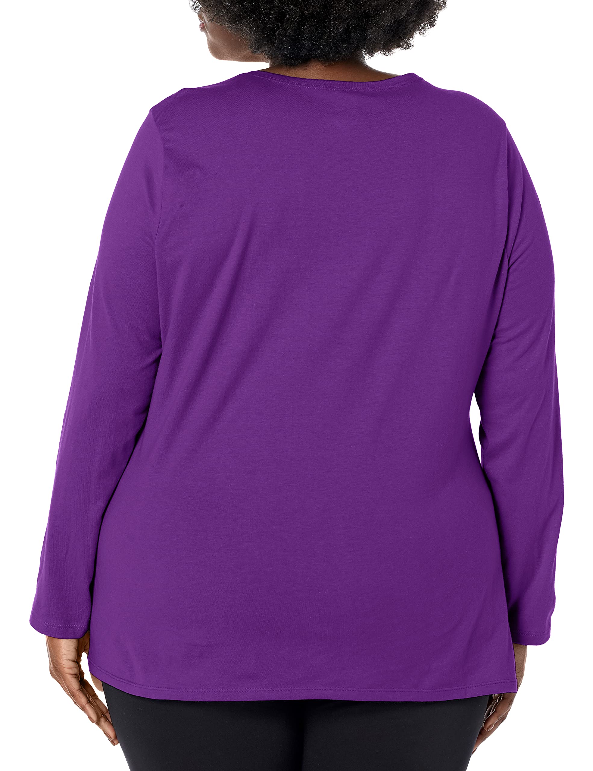 JUST MY SIZE womens Just My Size Women's Plus Size Long Sleeve Tee Shirt, Violet Splendor, 4X US