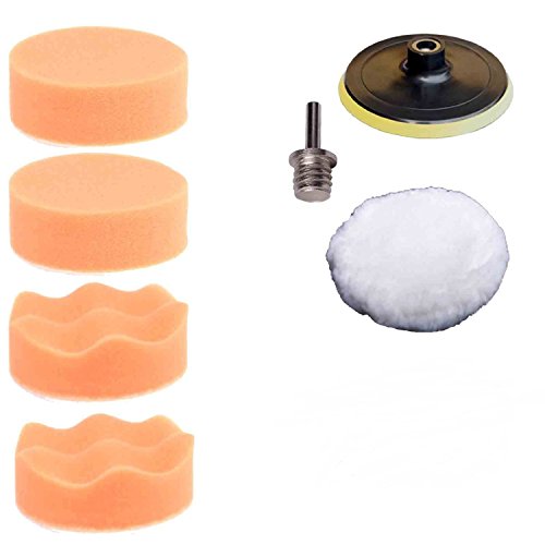 SHINA 7Pcs 125mm 5“ Gross Polish Polishing Buffer Pad Kit for Car Polisher W Drill Adapter-M10 Thread