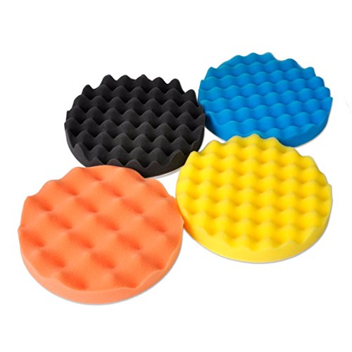 SHINA 4Pcs 4 inch Buffing Polishing Sponge Pads Kit for Car Polisher Buffer