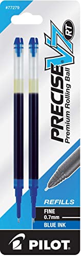 Pilot Precise V7 RT Ink Refill, 2-Pack for Retractable Rolling Ball Pens, Fine Point, Blue, Pack Of 6