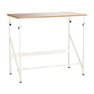 safco products sit/stand bi-level desk, beech/white