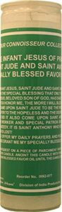 7 sisters of new orleans 7 day glass dressed candle specially blessed favor infant jesus of prague, st jude & st anthony - white