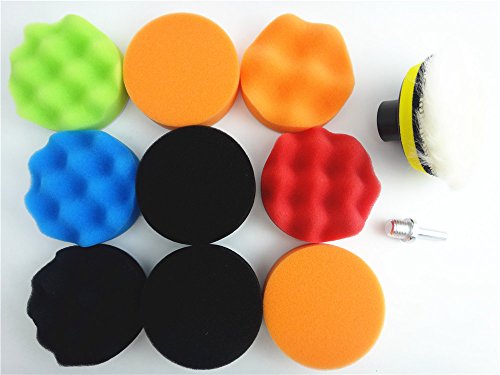 SHINA 12Pcs 6” 150mm Sponge Polishing Waxing Buffing Pads Kit Compound Polish Car