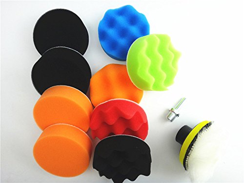 SHINA 12Pcs 6” 150mm Sponge Polishing Waxing Buffing Pads Kit Compound Polish Car