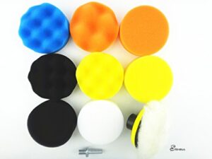 shina 11pcs 3“ high gross polishing buffing waxing buffer pad kit for car polisher m10 thread