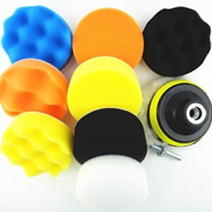 SHINA 11Pcs 3“ High Gross Polishing Buffing Waxing Buffer Pad Kit for Car Polisher M10 Thread