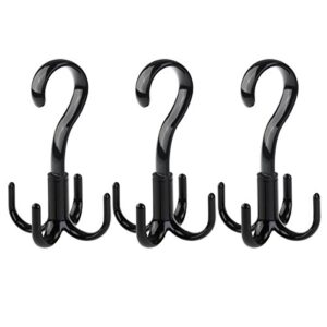 TinkSky Belt Hanger Scarf Tie Rack Holder Hook for Closet Organizer 360 Degree Rotating 3 Pack