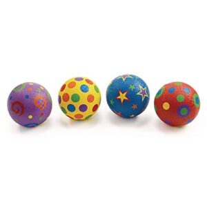excellerations 5 inch colorful playground balls set of 4 for toddler and older child, perfect for indoor and outdoor activities for classroom or home school, kids toy