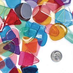 Colorations Plastic Translucent Multi-Color Geometric Shapes, 1 Pound