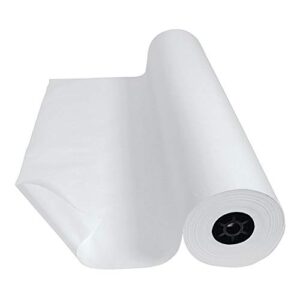 colorations dual surface paper roll classroom supplies for arts and crafts white (36" x 1000') (item # dswh)