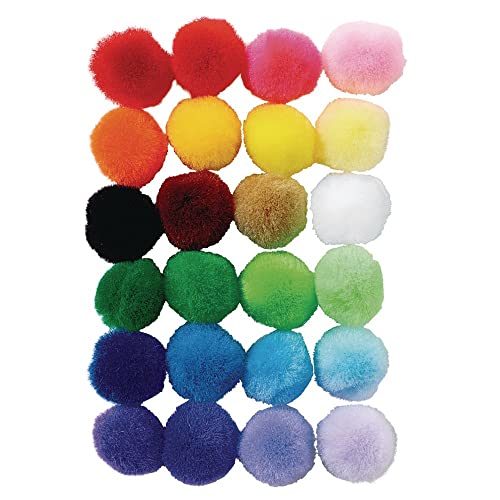Colorations Pom-Poms – Pack of 1,500 – Colorful Pom-Poms for Arts and Crafts, Includes 6 Jars with 6 Different Colored Pom-Poms, Fun and Versatile Crafting Supplies for Classroom and Home Learning