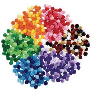Colorations Pom-Poms – Pack of 1,500 – Colorful Pom-Poms for Arts and Crafts, Includes 6 Jars with 6 Different Colored Pom-Poms, Fun and Versatile Crafting Supplies for Classroom and Home Learning