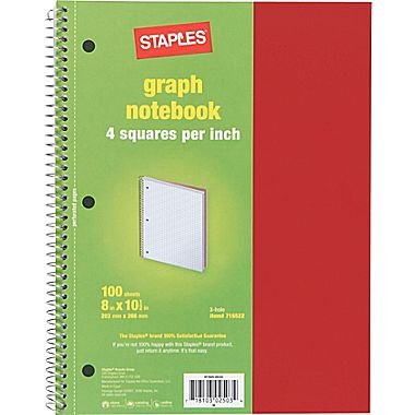 Staples Ruled Paper Graph Pad (11625M)