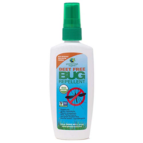 Greenerways Organic, Bug Repellent, Premium, USDA Organic, Non-GMO, Natural, Mosquito-Repellent, Bug Repellant, Bug Spray, DEET-Free, Pest Control, 4OZ