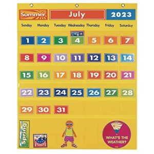 excellerations classroom preschool calendar pocket chart, 34 x 42.5 inches, kids calendar, school calendar, circle time learning, kids toys, educational toy (item # calset)