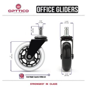 Office Chair Casters Wheels Replacement | Best Protection for Your Hardwood Floors Without Any Desk Chair MAT | Rollerblade Chair Casters | Easy & Quick Installation | Try Now