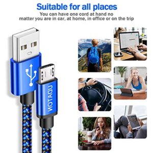 Micro USB Cable 10ft, Android Charger, USB C Cable, 3Pack Extra Long Kindle Fire Charger, udaton High Speed Nylon Braided Micro Fast Charging Cord for Samsung Galaxy S7 Kindle Fire 7 PS4 Xbox LG, Blue