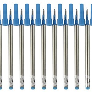 Sipliv Screw-type Rollerball Refills, Pack of 10 PCS, 0.5 mm, Blue Ink